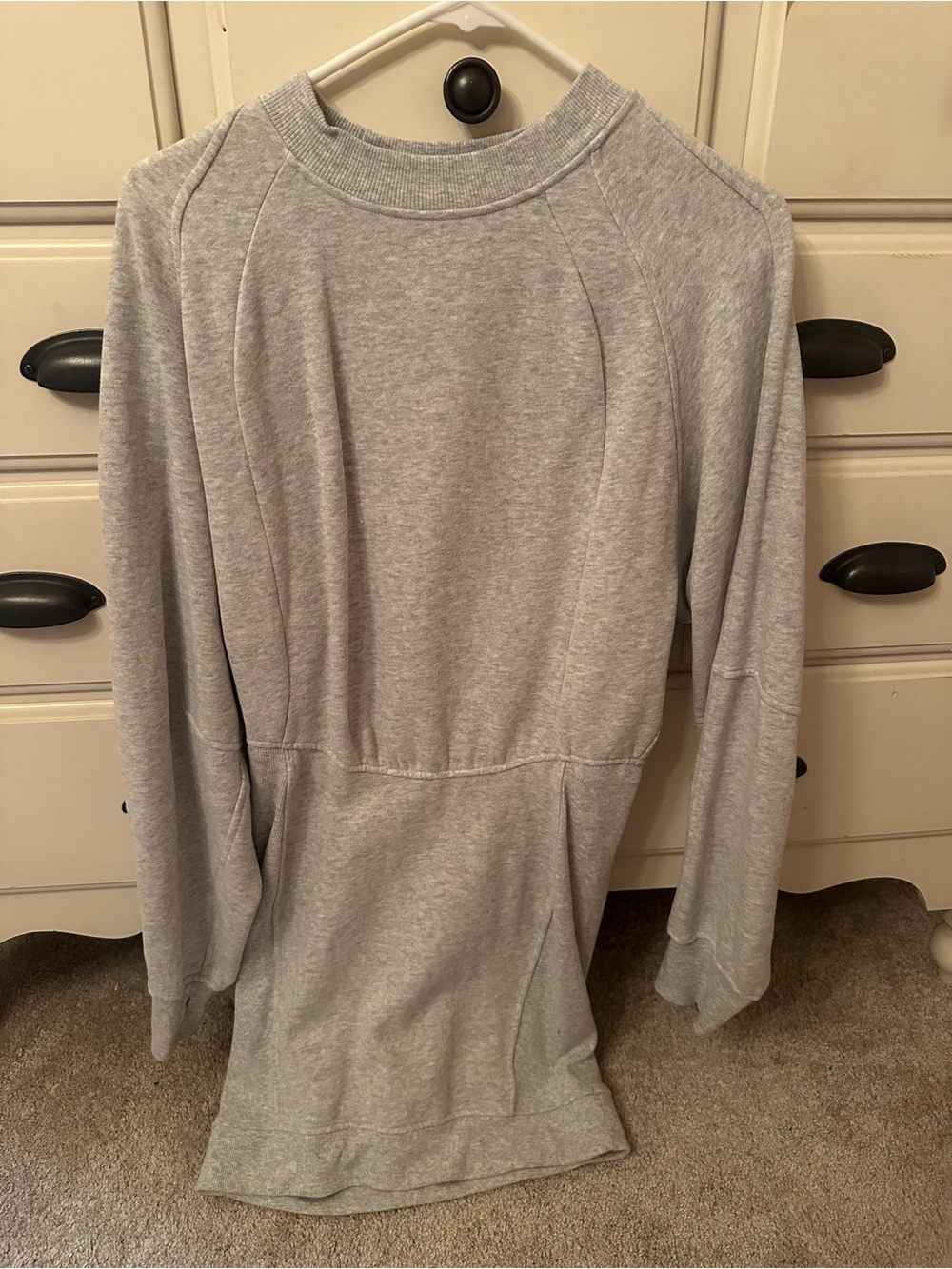 Light Gray Long Sleeve Scuba Dress